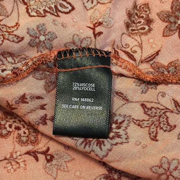 Torrid Babydoll Challis Sharkbite Flutter Sleeve Top Lulu Floral Ginger Size 2X - Picture 10 of 13